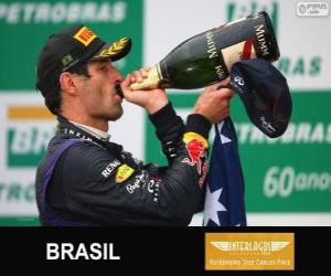 puzzel Mark Webber - Red Bull - Grand Prix van Brazilië 2013, 2º ingedeeld