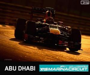 puzzel Mark Webber - Red Bull - Grote Prijs van Abu Dhabi 2013, 2º ingedeeld