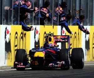 puzzel Mark Webber - Red Bull - Hungaroring, Hongaarse Grand Prix 2010