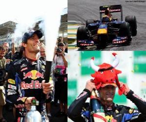 puzzel Mark Webber - Red Bull - Interlagos, Brazilië Grand Prix 2010 (Ingedeeld 2 º)