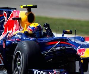 puzzel Mark Webber - Red Bull - Silverstone 2010