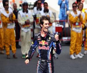 puzzel Mark Webber vierde zijn overwinning op het Circuit de Catalunya, Spanje Grand Prix (2010)
