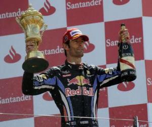 puzzel Mark Webber vierde zijn overwinning in Silverstone de Grand Prix van Groot-Brittannië (2010)