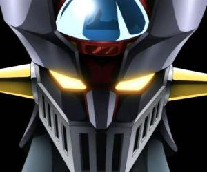 puzzel Mazinger Z, hoofd van de gigantische Super Robot, hoofdpersoon van de avonturen in de manga-serie Mazinger Z