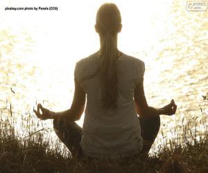 puzzel Mediteren, Vrouw, Yoga