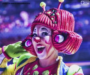 puzzel Meisje vermomd als clown