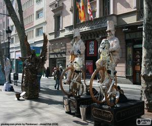 puzzel Menselijke standbeelden, Barcelona