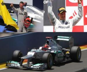 puzzel Michael Schumacher - Mercedes - GP van Europa 2012 (gerangschikt 3e)