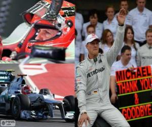 puzzel Michael Schumacher trok zich terug uit F1 in de GP van Brazilië 2012