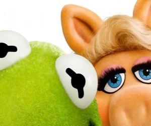 puzzel Miss Piggy en Kermit de Kikker