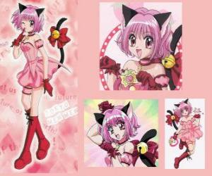 puzzel Momomiya Ichigo, de hoofdpersoon van Tokyo Mew Mew, Mew Ichigo getransformeerd je robot Masha