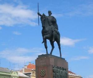 puzzel Monument van Koning Tomislav, Zagreb, Kroatië