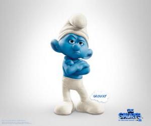 puzzel Moppersmurf is de antisociale, norse mensen van de Smurfen - De Smurfen, film -