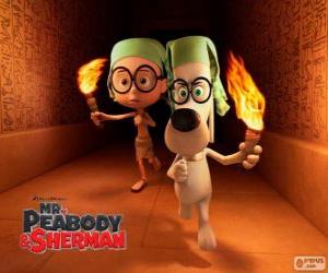 puzzel Mr. Peabody en Sherman in één van hun avonturen in Egypte