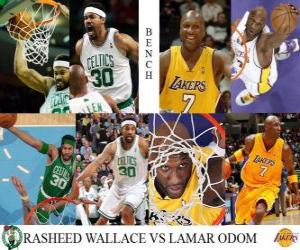 puzzel NBA Finals 2009-10, Bench, Rasheed Wallace (Celtics) vs Lamar Odom (Lakers)