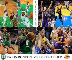 puzzel NBA Finals 2009-10, Point Guard, Rajon Rondon (Celtics) vs Derek Fisher (Lakers)