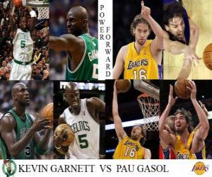 puzzel NBA Finals 2009-10, Power Forward Kevin Garnett (Celtics) vs Pau Gasol (Lakers)