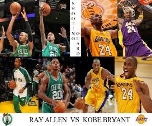 puzzel NBA Finals 2009-10, shooting guard Ray Allen (Celtics) vs Kobe Bryant (Lakers)