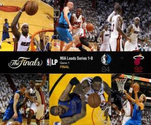 puzzel NBA Finals 2011, 1e wedstrijd, Dallas Mavericks 84 - Miami Heat 92