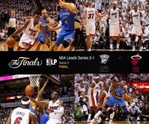 puzzel NBA Finals 2012, 3de spel, Oklahoma City Thunder 85 - Miami Heat 91