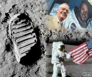 puzzel Neil Armstrong (1930-2012) was een NASA-astronaut en de eerste mens die voet op de maan op 21 juli 1969, in de Apollo 11 missie