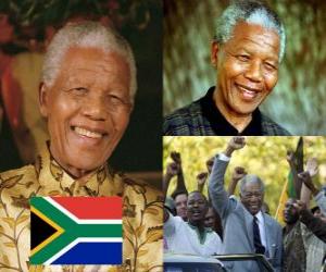 puzzel Nelson Mandela in zijn land bekend als Madiba, was de eerste democratisch gekozen Zuid-Afrikaanse president met algemeen kiesrecht.