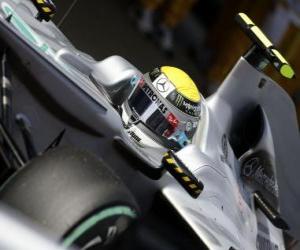 puzzel Nico Rosberg - Mercedes - Barcelona 2010