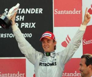 puzzel Nico Rosberg - Mercedes GP - Silverstone 2010 (staat op de 3e)