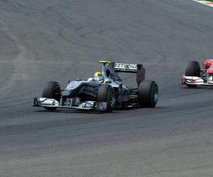 puzzel Nico Rosberg - Mercedes GP - Silverstone 2010