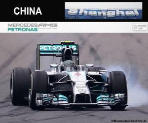puzzel Nico Rosberg - Mercedes - Grand Prize van de China 2014, 2e ingedeeld