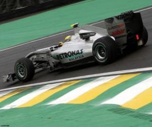 puzzel Nico Rosberg - Mercedes - Interlagos 2010