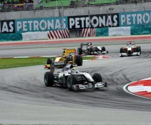 puzzel Nico Rosberg - Mercedes - Sepang 2010