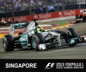 puzzel Nico Rosberg - Mercedes - Singapore, 2013