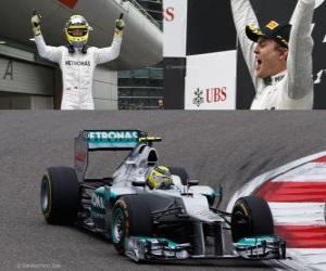 puzzel Nico Rosberg viert zijn overwinning in de Chinese Grand Prix (2012)