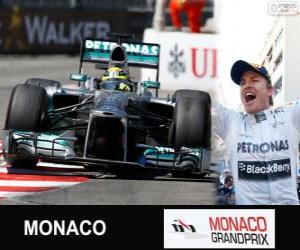 puzzel Nico Rosberg viert zijn overwinning in de Grand Prix van Monaco 2013