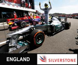 puzzel Nico Rosberg viert zijn overwinning in de Grand Prix van Groot-Brittannië 2013