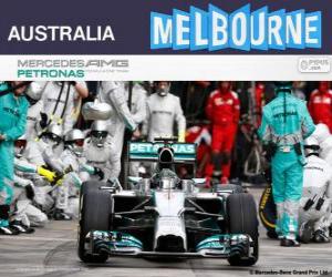 puzzel Nico Rosberg viert zijn overwinning in de Grand Prix van Australië 2014