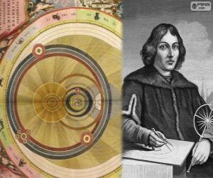 puzzel Nicolaas Copernicus (1473-1543), Pools astronoom die geformuleerd de heliocentrische theorie van het zonnestelsel
