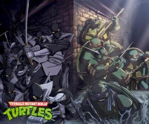 puzzel Ninja Turtles in actie