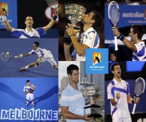 puzzel Novak Djokovic 2011 Australia Open kampioen