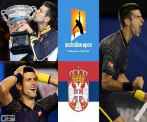 puzzel Novak Đoković Open Kampioen van Australië 2013