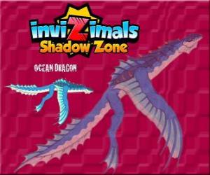 puzzel Oceaan Dragon. Invizimals Shadow Zone. Oceaan draak die leeft onder zout water