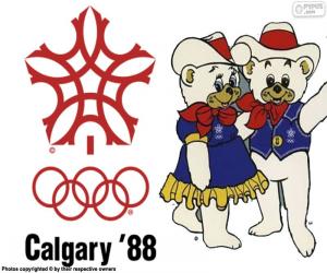 puzzel Olympische Winterspelen van 1988 die in Calgary