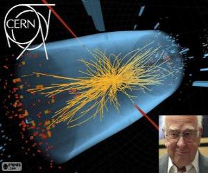 puzzel Ontdekking van het Higgs Boson particle genaamd de God particle (Peter Higgs)