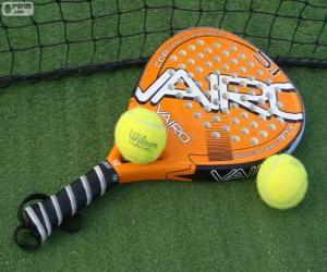 puzzel Padel racket en balletjes