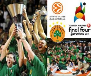 puzzel Panathinaikos, PAO, kampioen van de 2011 Euroleague Basketball