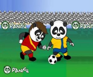 puzzel Panfu panda's voetballen