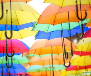 puzzel Paraplu van kleuren
