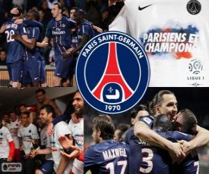 puzzel Paris Saint Germain, PSG, Ligue 1 2012-2013 kampioen, Frankrijk voetbalcompetitie