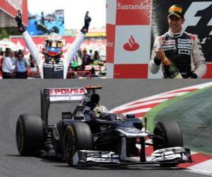 puzzel Pastor Maldonado viert zijn overwinning in de Grand Prix van Spanje (2012)